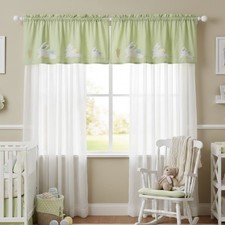 2 Pottery Barn Kids Curtain Valances Bunnies Chenille Rabbits Window Treatments