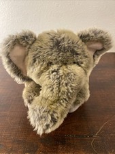 Dan Dee Elephant 14" Gray Plush Lying Tummy Gingham Bow Stuffed Animal Soft Toy
