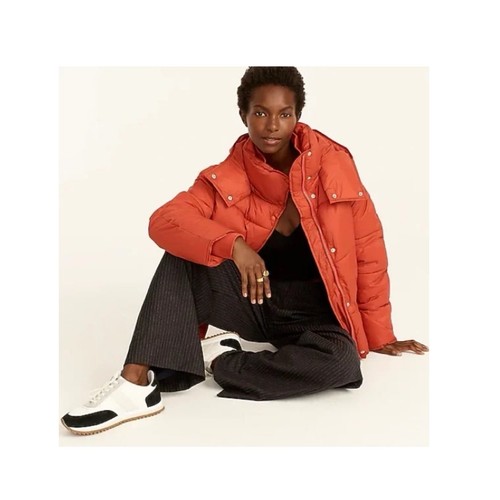 J. Giacca Crew Flurry Puffer taglia small speziata Cayenne trapuntata cielo invernale Gorpcore - Foto 13 di 15