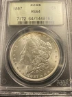 1887 $1 Morgan Silver Dollar PCGS MS64 Uncirculated Philadelphia Business Strike