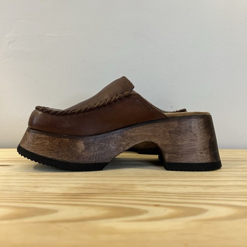 Y2K Candies Plateau Clog Pantoletten Holz Leder Damengröße 6,5 - Bild 7 von 17