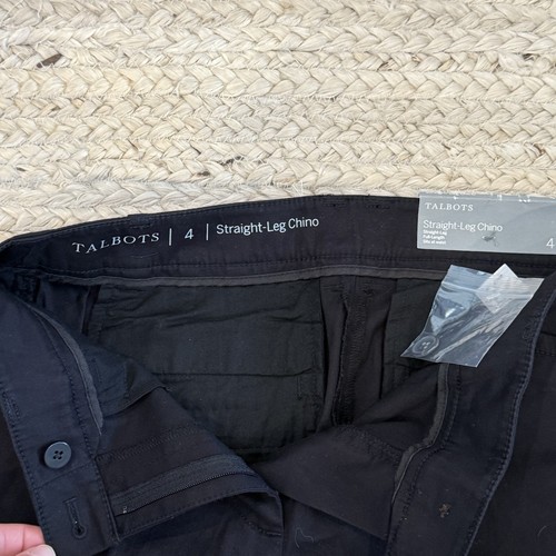 NWT~Talbots~Chino Pants~Women’s 4~Black~Ankle~Sits At Waist~Straight Leg~Slim - Picture 6 of 8