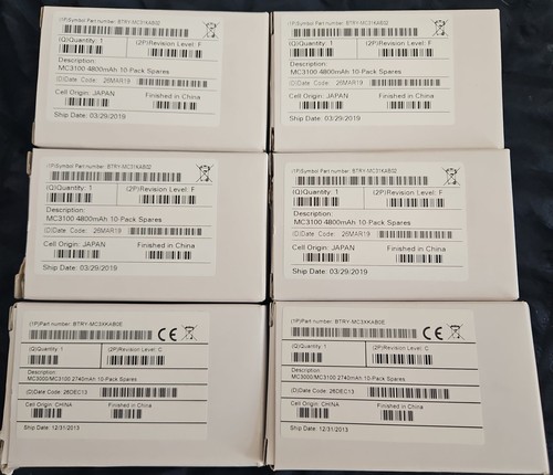 6 Symbol BTRY-MC31KAB02, 2 x 82-127909-02 4800mAh Li-Ion Batteries Zebra MC3190 - Photo 3 sur 7