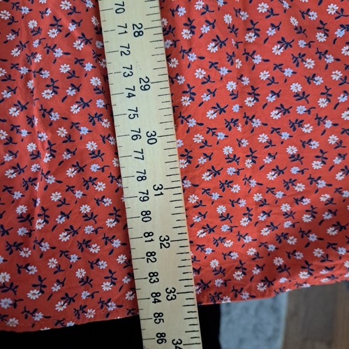 Madewell Challis Kleid Babydoll gesmokt Boho Bauern Mini rot Ditsy Daisy XXS/XS - Bild 13 von 14
