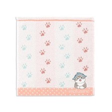 Mofusand Cat Paw Print Cotton Hand Towel Handkerchief Pink New