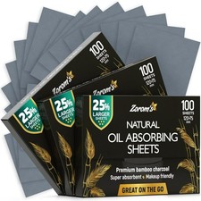 Oil Absorbing Sheets for Face with Bamboo Charcoal Makeup Friendly Blotting