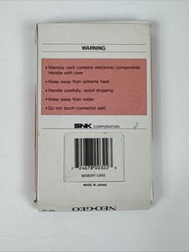 SNK NEOGEO Memory Card original CIB tested and working NEO-IC8 Complete