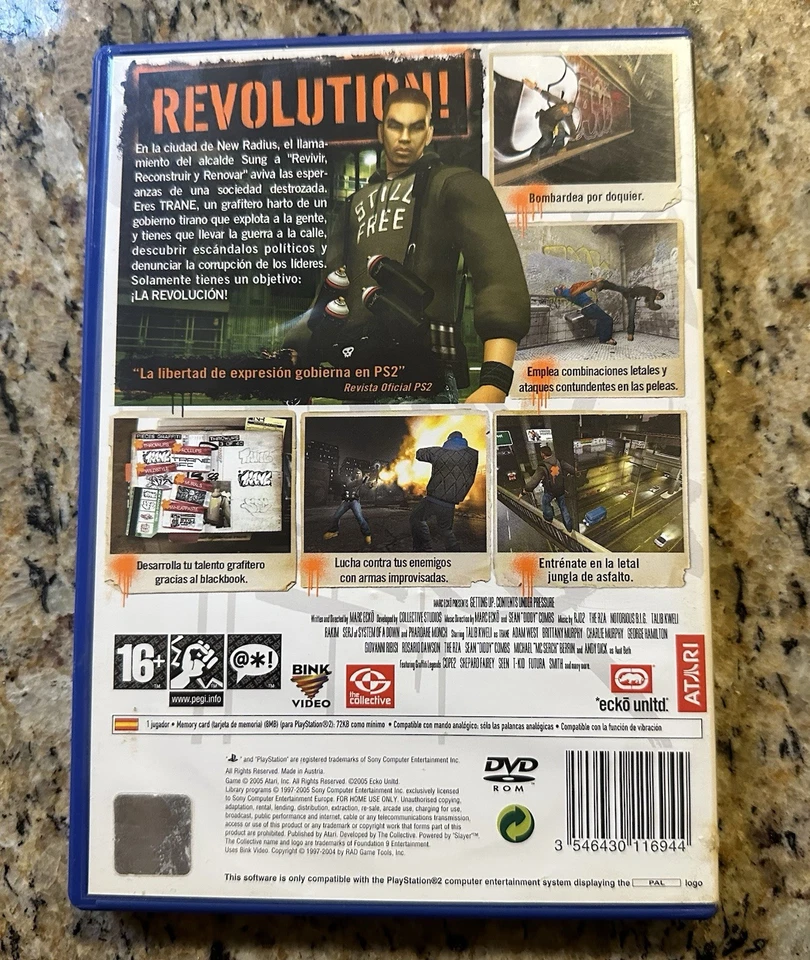 GETTING UP PS2 PAL ESPAÑA RARO - Immagine 2 di 3