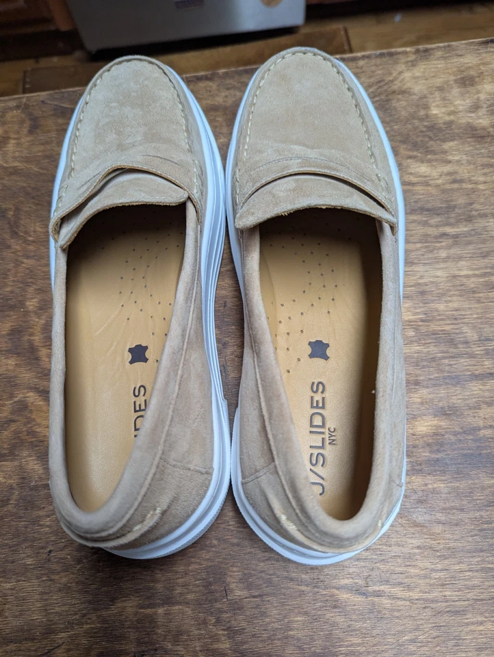 Zapatilla deportiva Ava J/Slides mocasín plataforma cuero beige - 10M nueva sin etiquetas Foto 3 de 4