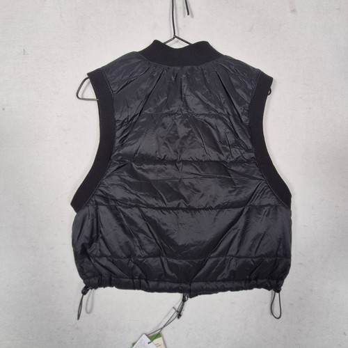 Alpine Design kurze Steppweste Damen klein schwarz durchgehender Reißverschluss Taschen cropped - Bild 9 von 10