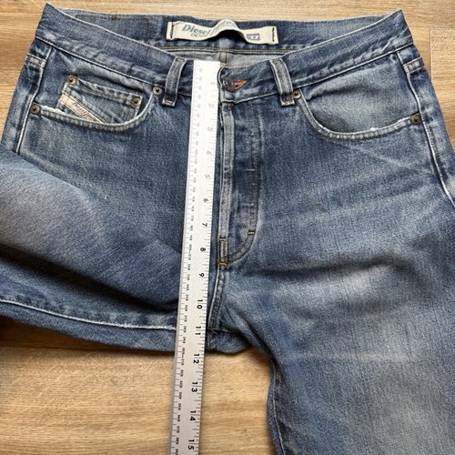 Diesel Jeans Men 31x32 Blue Kulter Straight Leg Distressed Cotton Made Italy Y2K - Picture 13 of 16