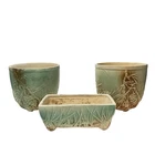 VTG McCoy Pottery Pinecones Planters Two Jardinieres One Rectangular READ