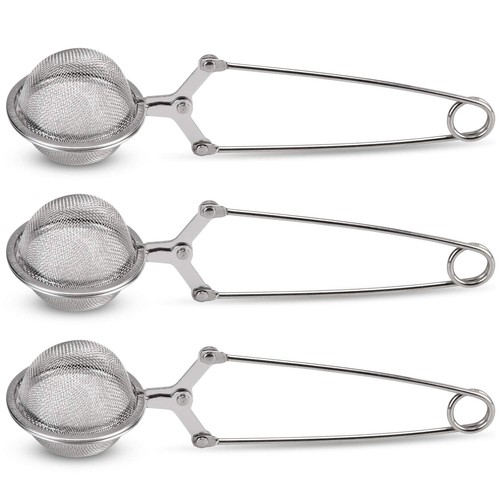 Snap Ball Tea Strainer, 3 Pack Premium Stainless Steel Tea Infuser Handle New - Picture 2 of 7