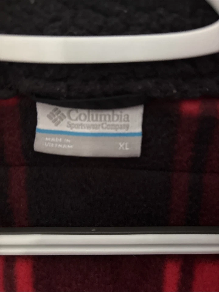 Columbia Chaqueta Para Hombres XL Tela Escocesa Vellón Cremallera Completa Vellón Sudadera Buffalo Cuadros Foto 3 de 4