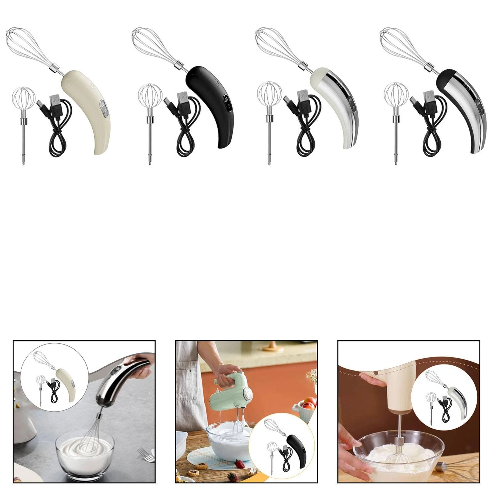 Cordless Hand Mixer Electric Egg Beater Ergonomic Compact Handheld
Opens in a new window or tab