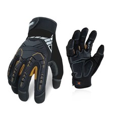 Vgo 1-Pair Heavy-Duty Synthetic Leather Work Gloves, Impact Protection Mechanic