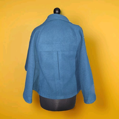 Teal Blue Green Cape Unusual Design Smart Casual Flattering 8 (to 12) Zips Rare - Picture 8 of 9