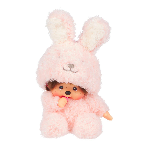 Sekiguchi Monchhichi Sitting Fluffy Bunny Doll Plush - 7" Monkey Plush - NWT - Picture 4 of 11