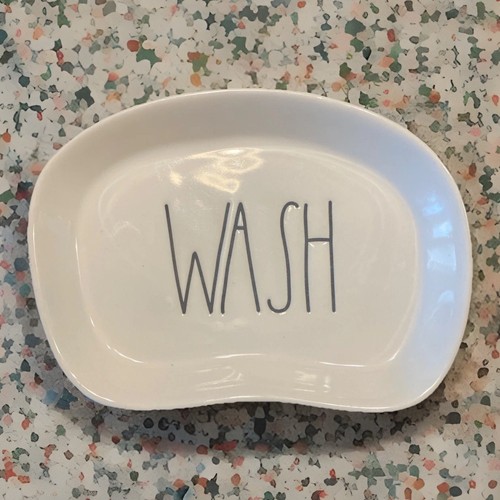 Rae Dunn WASH Soap Dish Sponge Holder Farmhouse Artisan by Magenta Ivory