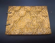 ✨ 1940s Embossed Metal Autograph memory Album – Classmates’ Notes & Signatures