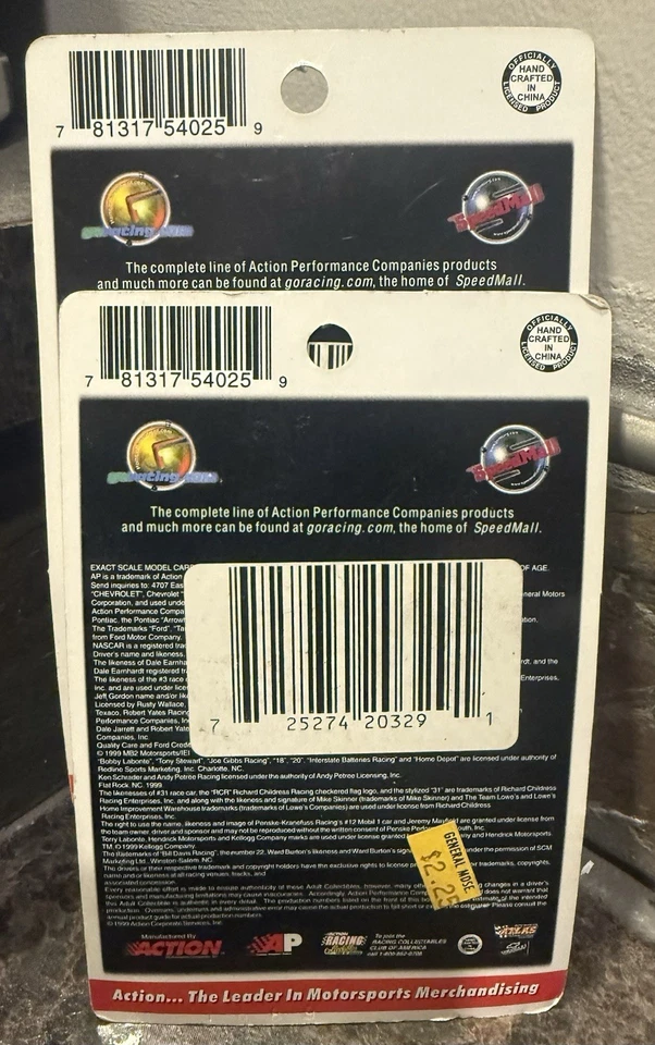 Rusty Wallace 1999 Action AP “Rusty” Miller Lite Scheme Ford 1/64 Lot Of 2 Cars - Image 2 of 3