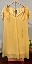 Vince Camuto Yellow Ruffle Sleeve Shift Dress – Size 16 – NWT $128 🍋 ☀️