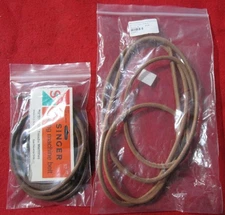 2 NEW TREADLE SEWING MACHINE BELTS WITH HOOK SINGER & OTHERS 67" & 72"