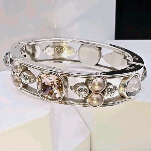 Brighton Selene Armband mit Scharnier Silber Rosa & klare Swarovski Kristalle Perlen