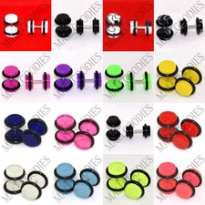 V011 Fake Faux Cheaters Illusion 16G Ear Plugs Earrings Studs 4G 2G 0G 00G 1/2"