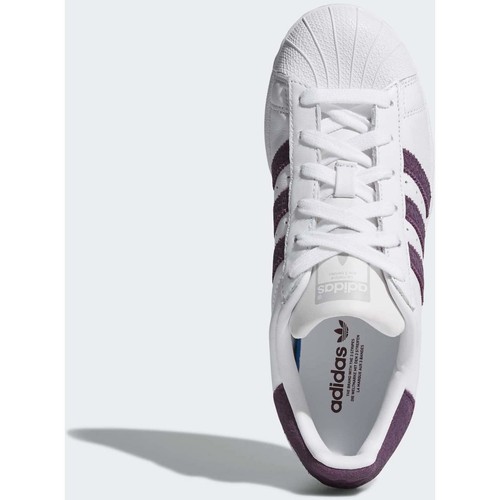 zapatos cordones cuero Superstar Originals blancos para de mujer bajo Adidas zapatos con xYSqwg