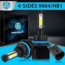 4-sides 9004 HB1 LED Headlight Kit High Low Dual Beam 6500K Bright White 360  2x