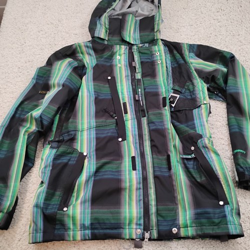 686 Jacket Mens Medium Green Smarty Full Zip Performance Plaid Outdoor Coat - Picture 4 of 13