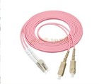 50M LC UPC to SC UPC Duplex OM4 Multimode 3.0mm Fiber Optic Patch Cord Cable