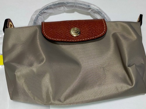 Longchamp Le Pliage XS Gray-Brown shoulder Bag pouch 2Way W:8in Outlet Unused - Picture 2 of 13