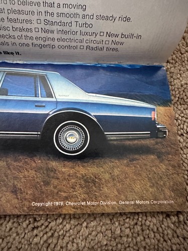 RARE 1977 Chevrolet Vehicles Color picture brochure Caprice, Monte Carlo, Nova - Picture 4 of 9