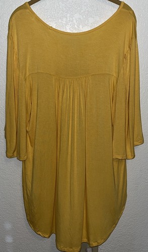 Top túnica Melissa McCarthy frontal Rouche para mujer talla XL amarillo - Imagen 6 de 6