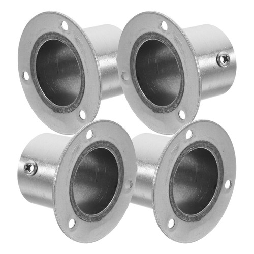 4 Pcs High-legged Flange Seat Shower Curtain Rod Holders Closet End Supports - Picture 6 of 12