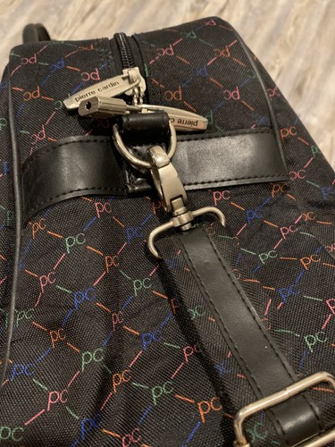 Pierre Cardin Color Monograma Negro Correas de Cuero Sintético Tela Fin de Semana/Bolso de Viaje - Imagen 2 de 12