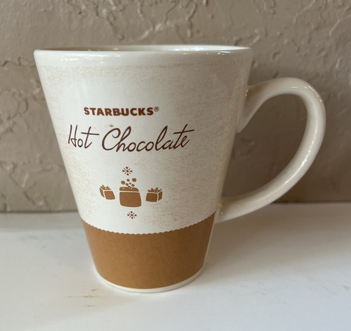 Starbucks Hot Chocolate 15 Oz Beige & Brown Ceramic Mug~ Cup - Picture 1 of 7
