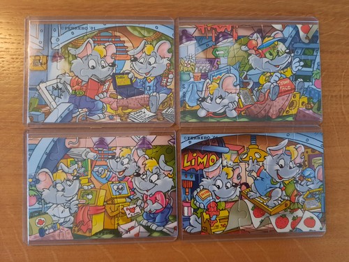 4 Stück alte Ü-Ei Puzzle von 2001, Mega-Mäuse
