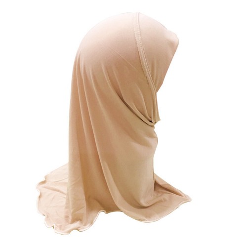 2-6 Years Old Solid Color Crystal Linen Little Girl Headscarf Islamic Hat Scarf - Bild 4 von 15