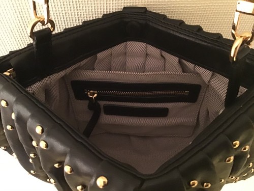 Nuevo Bolso Diane Von Furstenberg Cuero Negro Oro con Cuentas - Imagen 6 de 7