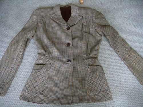 Original Vintage 1940's Karre Model Fitted Tweed Riding Jacket Waist 28" - Picture 6 of 11