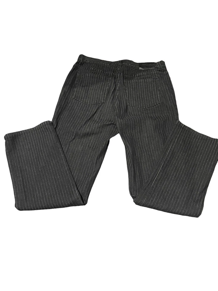 Винтажный LAUREN RALPH LAUREN джинсовой ткани брюки и блейзер костюм серый в тонкую полоску черный ярлык SZ M - Изображение 4 из 4