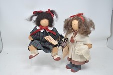 2 Lizzie High Wood Doll Sara Valentine  Ellen Valentine 10" High Standing