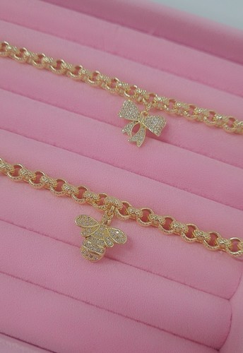 Ciondolo Caviglia Donna Oro 9ct Gildato Oro, Caviglia Belcher 6mm Lunghezza 10 - Foto 2 di 6