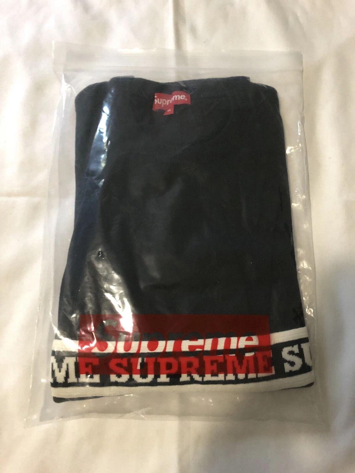 Haut en tricot à rayures logo Supreme FW19