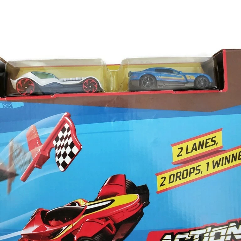 Hot Wheels Drop Down Challenge Set Bonus 2 Cars Action Racing Winners Ages 4 10