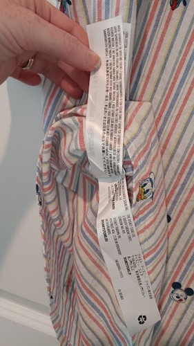 Disney Men's XL Striped Button Down Shirt Cotton Mickey Pluto Donald - Picture 6 of 8