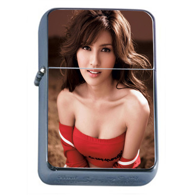 Thai Pin Up Girls D1 Flip Top Oil Lighter Wind Resistant Flame
